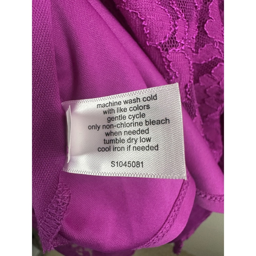 Lane Bryant Floral Lace Fit & Flare Dress A-Line Magenta Overlay Plus Size 18 - Picture 9 of 14